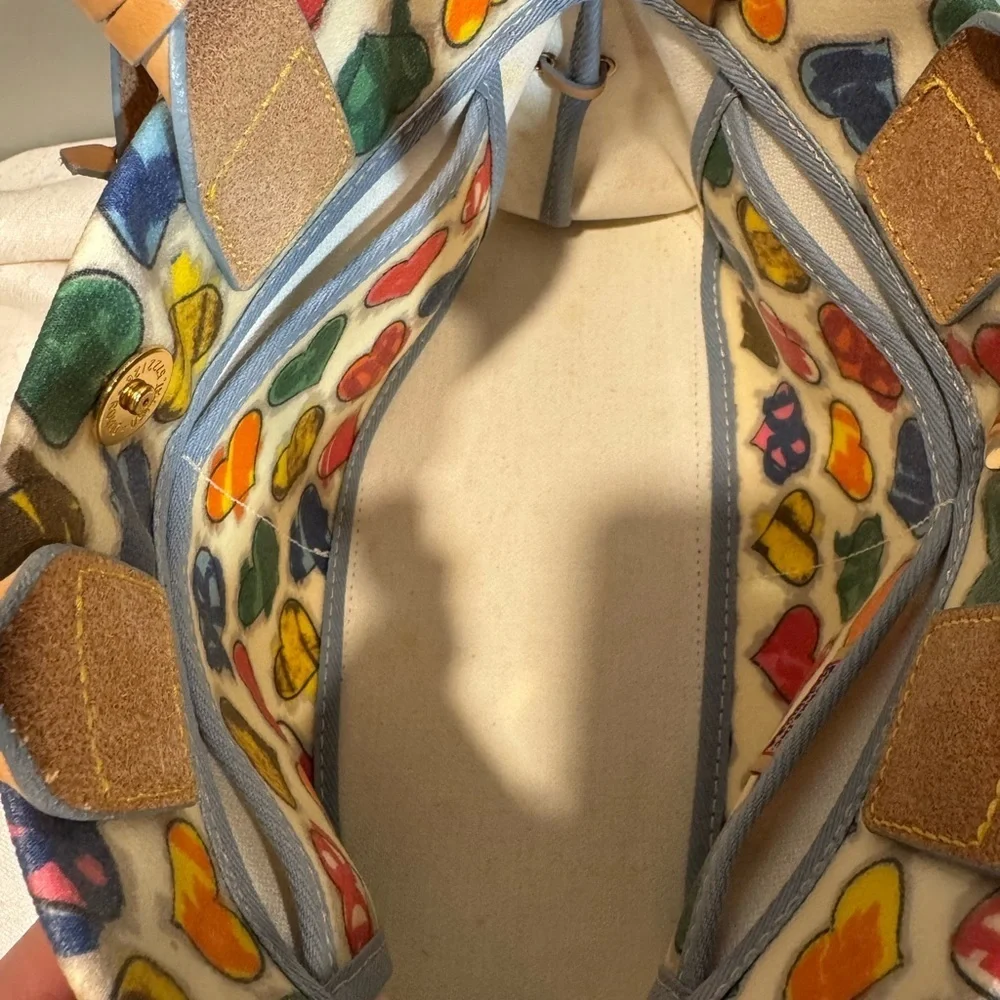 Dooney & Bourke Multicolor Scribble Heart Satchel